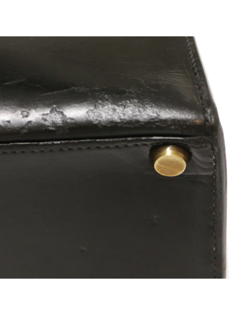 Kelly 28 HERMES box noir Vintage