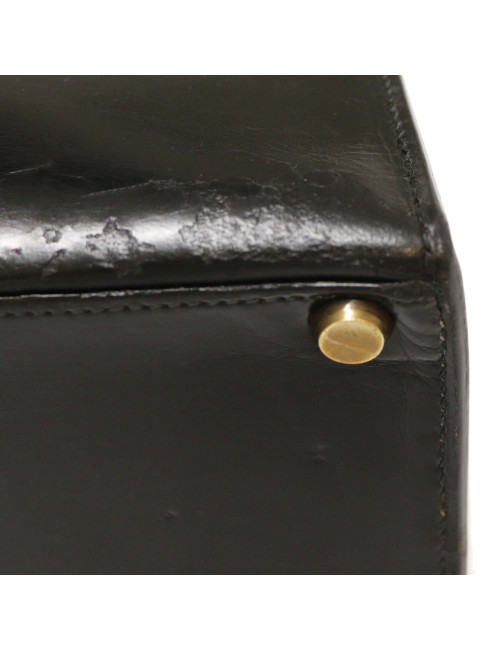 Kelly 28 HERMES box noir Vintage