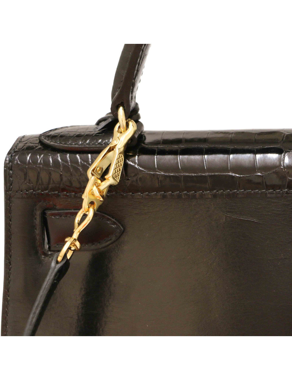 Kelly 28 HERMES box noir Vintage