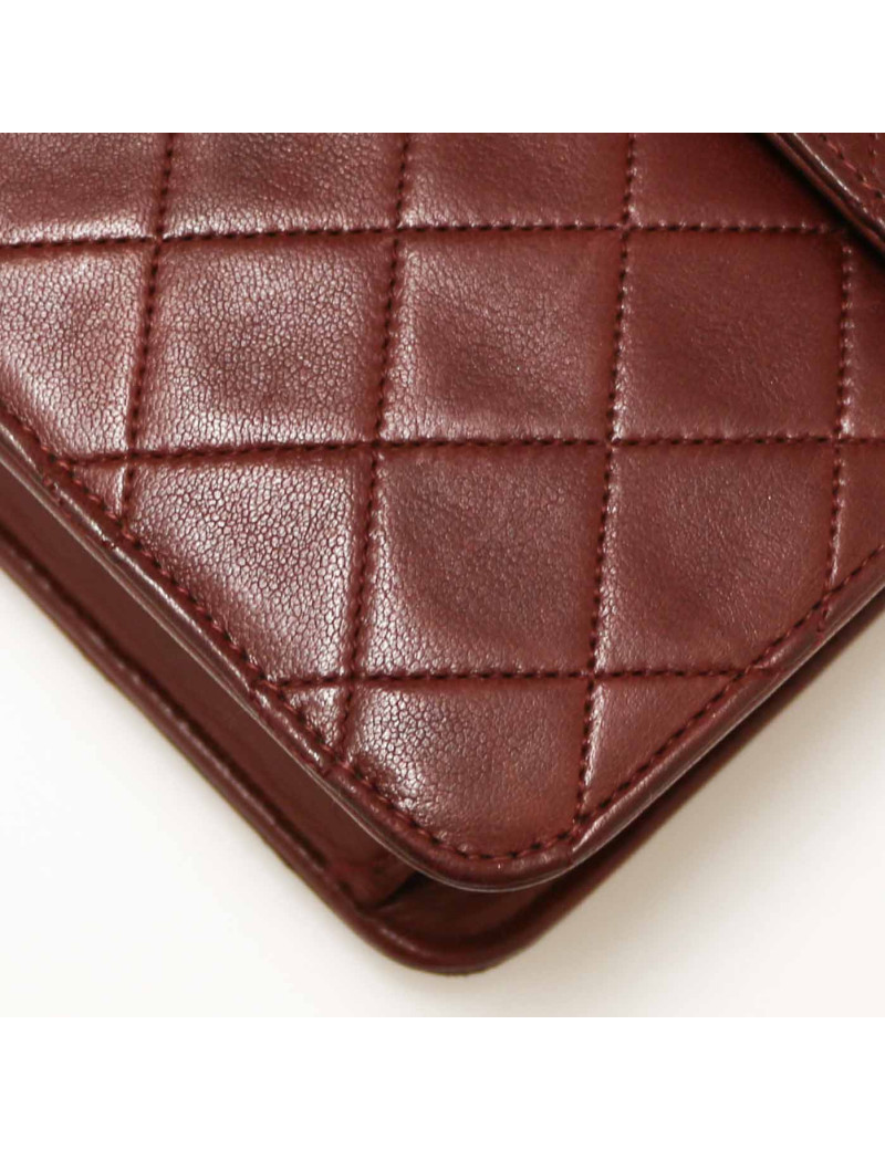 Sac pochette CHANEL vintage bordeaux