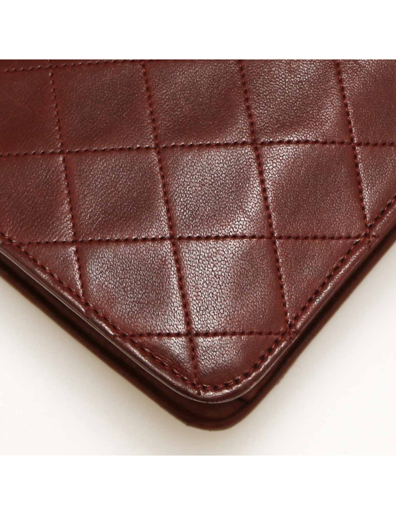 Sac pochette CHANEL vintage bordeaux