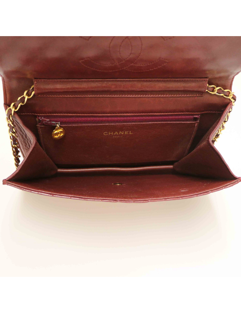 Sac pochette CHANEL vintage bordeaux