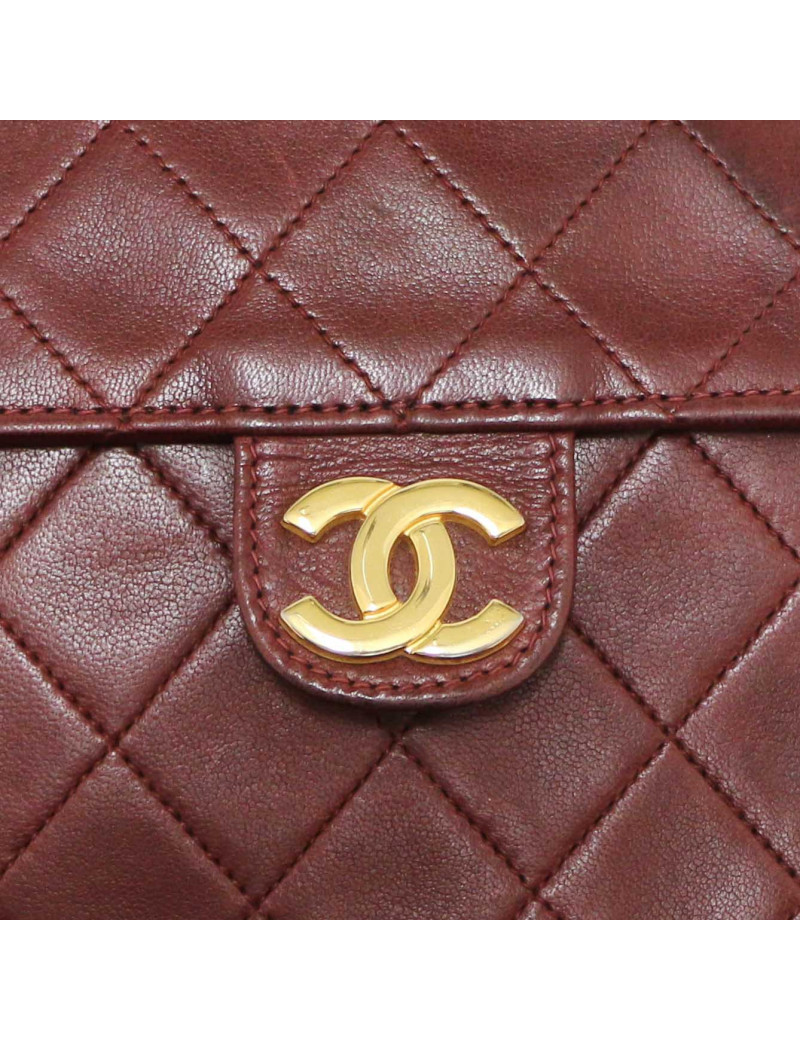 Sac pochette CHANEL vintage bordeaux