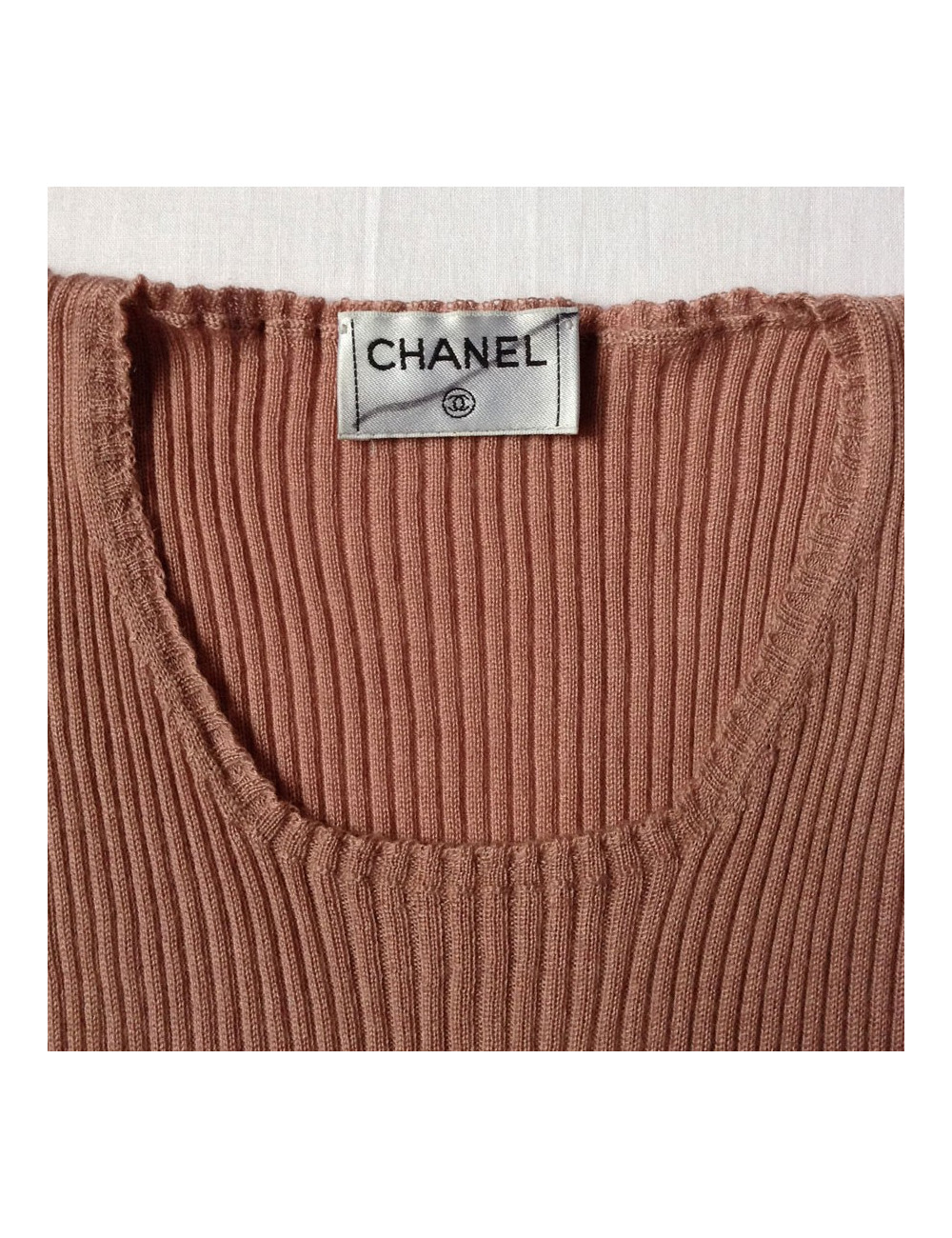 Pull CHANEL vieux rose cachemire et soie