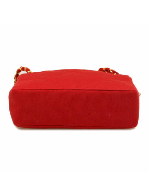 Sac CHANEL jersey rouge Vintage