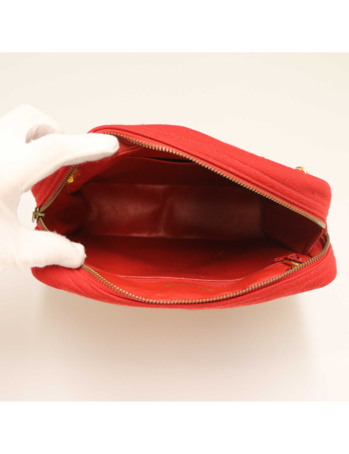 Sac CHANEL jersey rouge Vintage