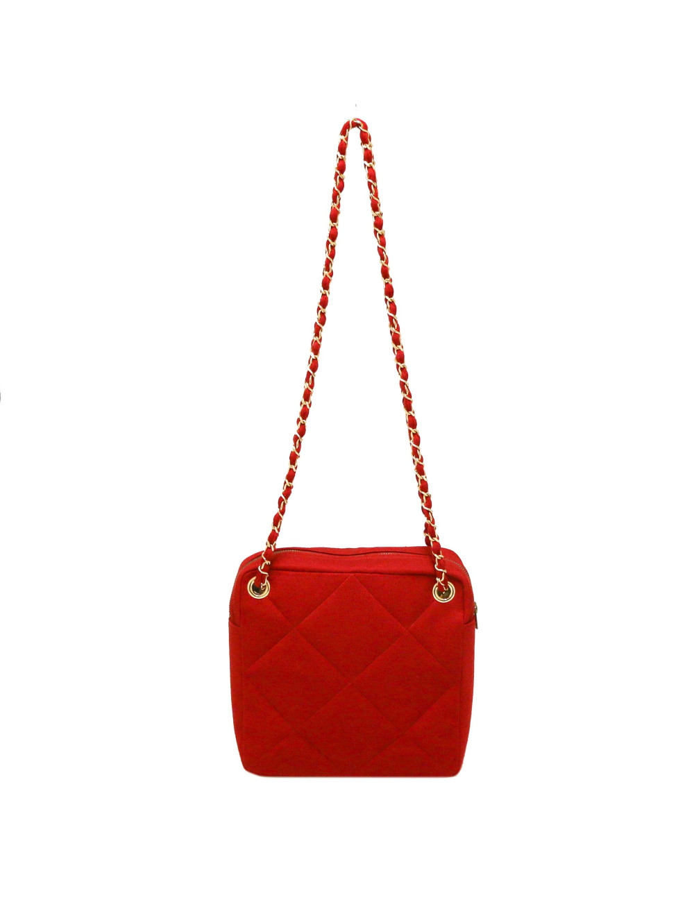 Sac CHANEL jersey rouge Vintage