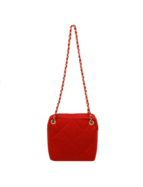 Sac CHANEL jersey rouge Vintage