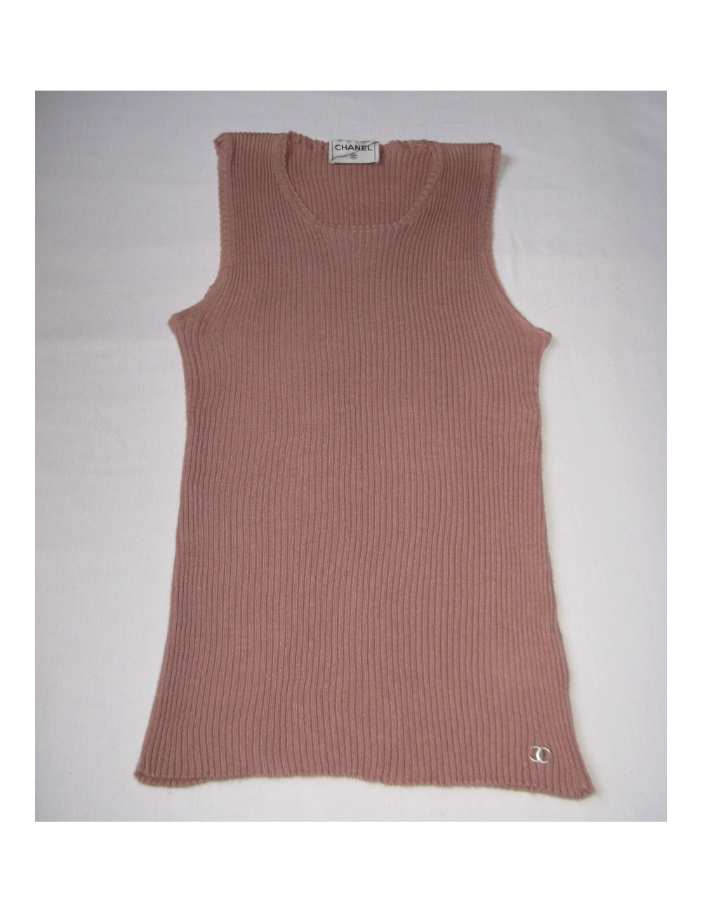 Pull CHANEL vieux rose cachemire et soie