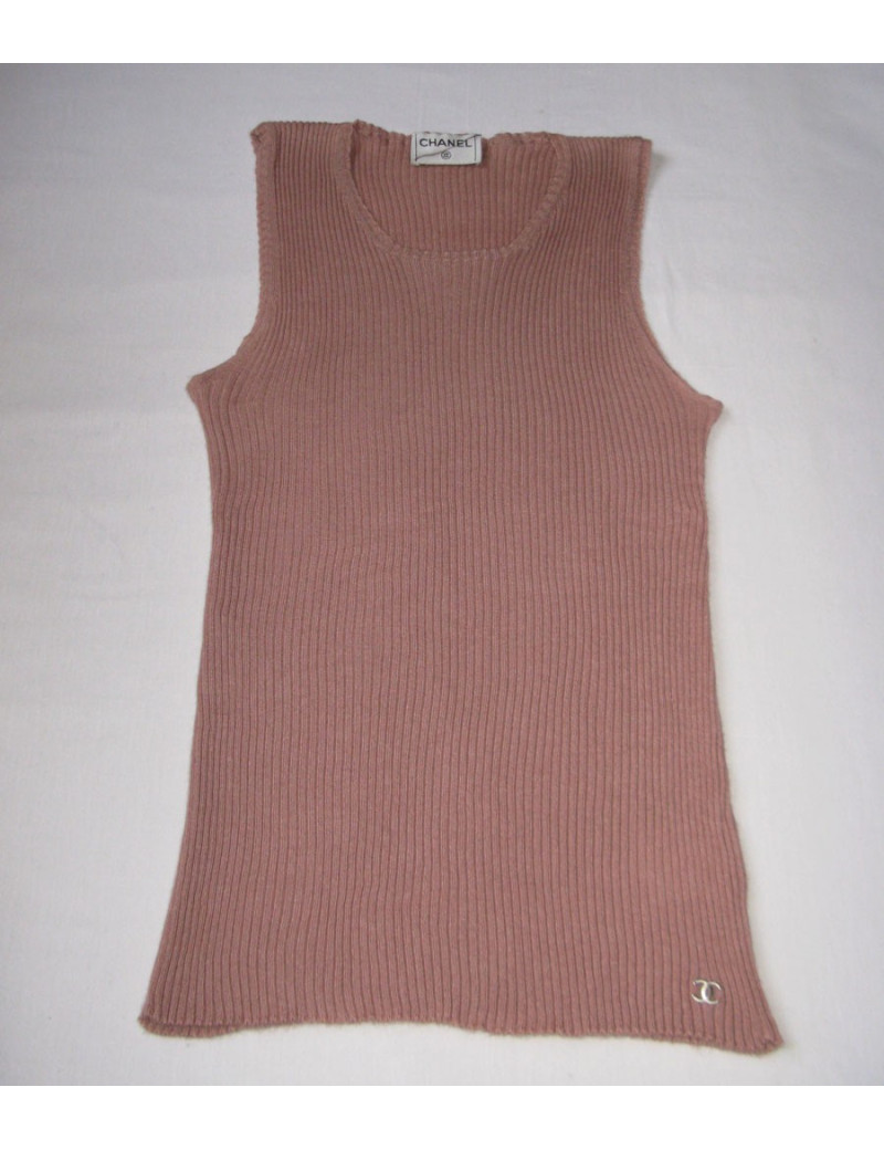 pull CHANEL vieux rose cachemire et soie
