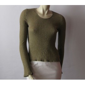 CHANEL khaki IDENTIFICATION T40 vintage sweater