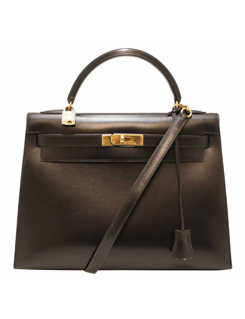 Kelly 32 HERMES sellier noir