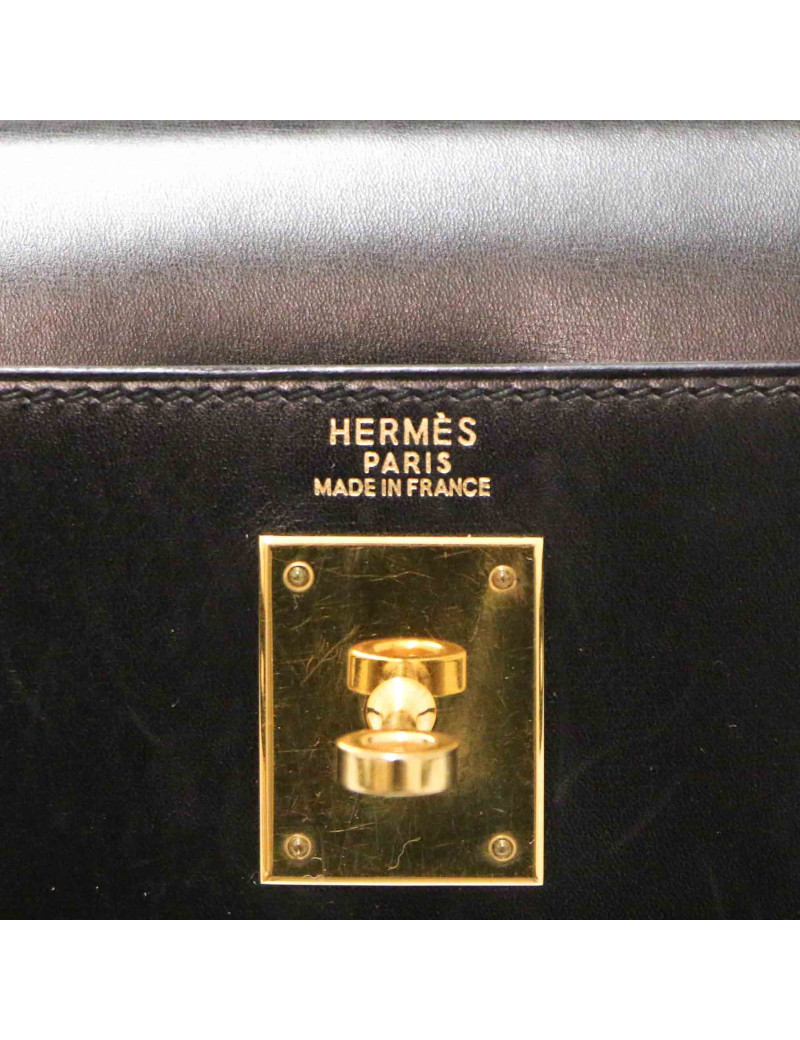 Kelly 32 HERMES sellier noir
