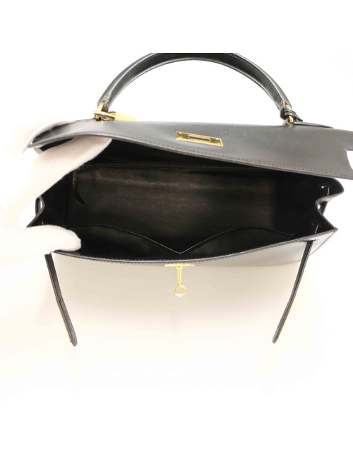 Kelly 32 HERMES sellier noir