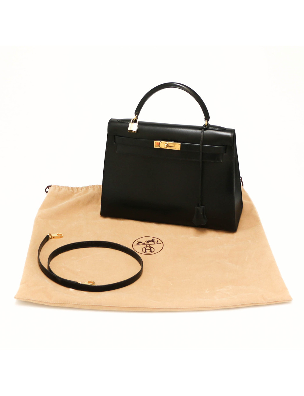 Kelly 32 HERMES sellier noir