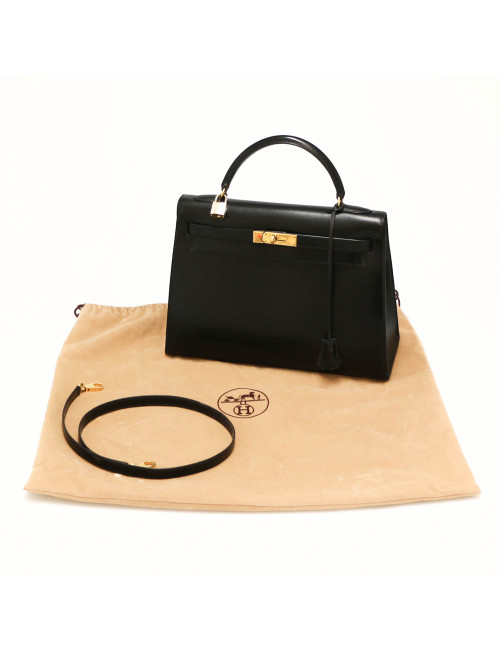 Kelly 32 HERMES sellier noir