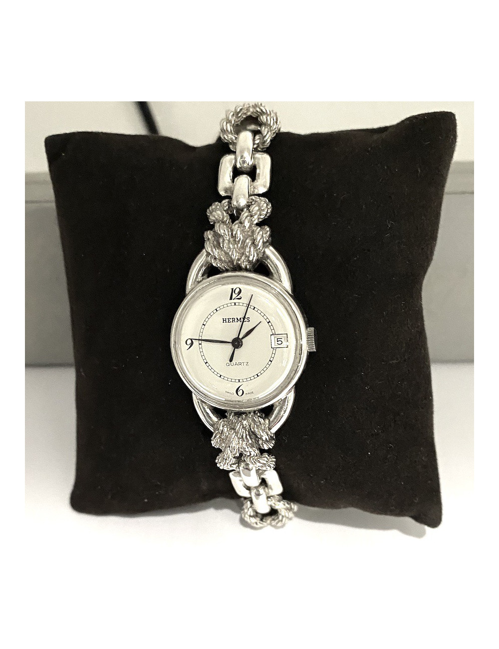 Montre HERMES noeuds et cordages argent