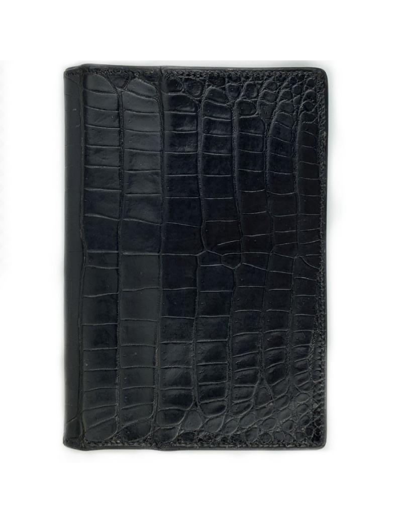 HERMES directory cover black Porosus crocodile