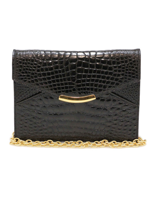 Sac  du soir Vintage alligator noir 
