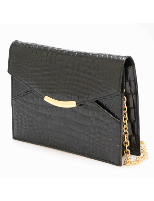Sac  du soir Vintage alligator noir 