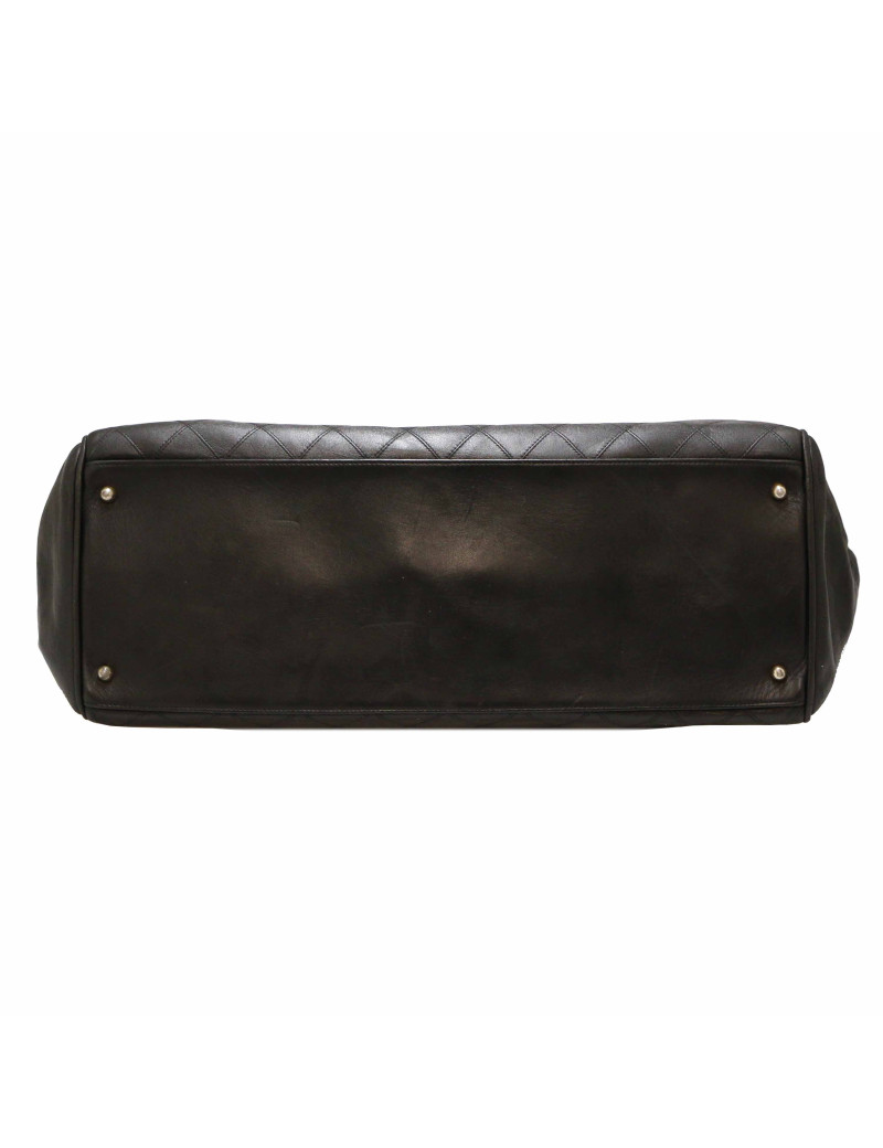 Maxi sac de weekend CHANEL matelassé noir Vintage