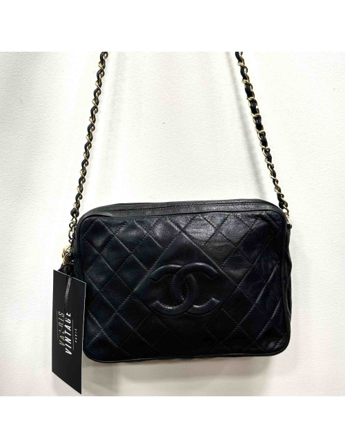 Sac Caméra CHANEL vintage noir
