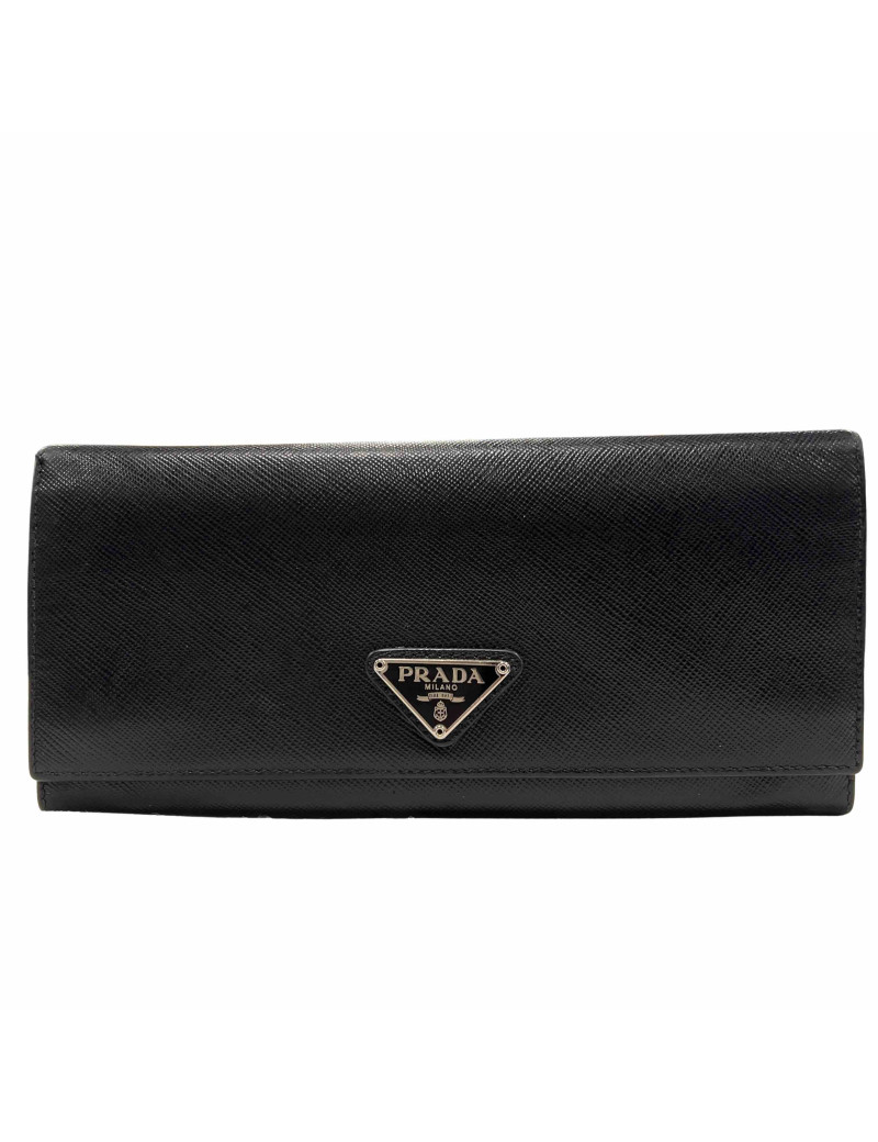 Portefeuille PRADA Saffiano noir