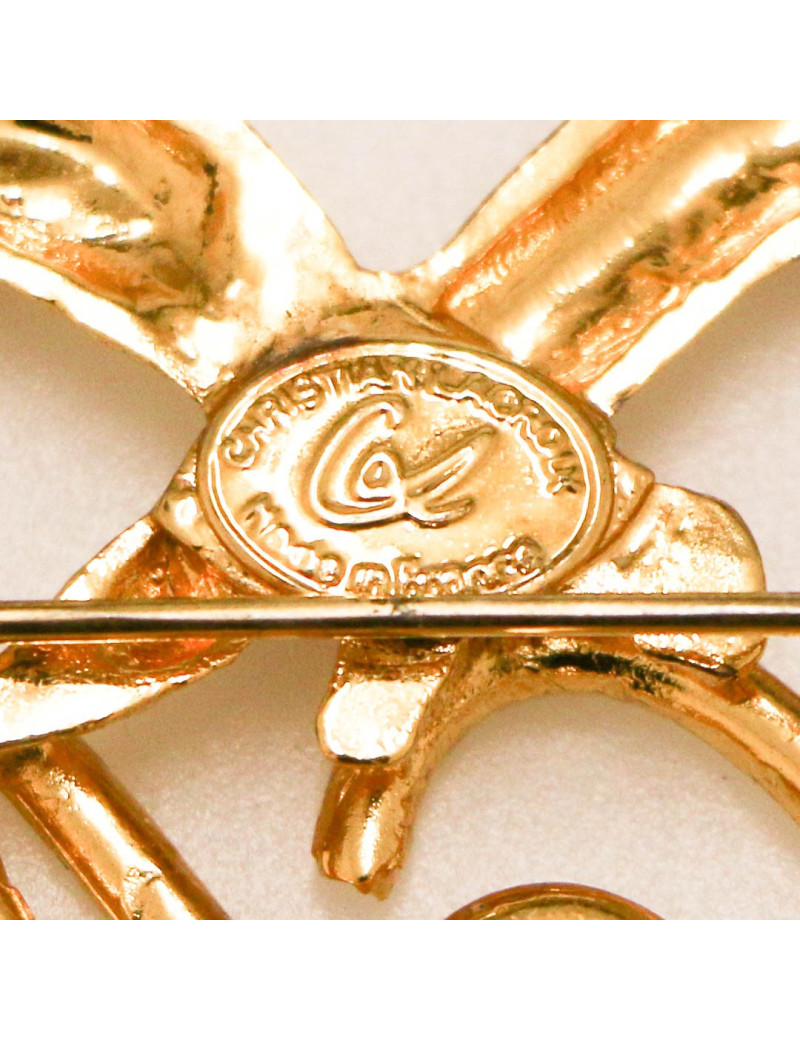 CHRISITIAN LACROIX vintage gilded heart brooch