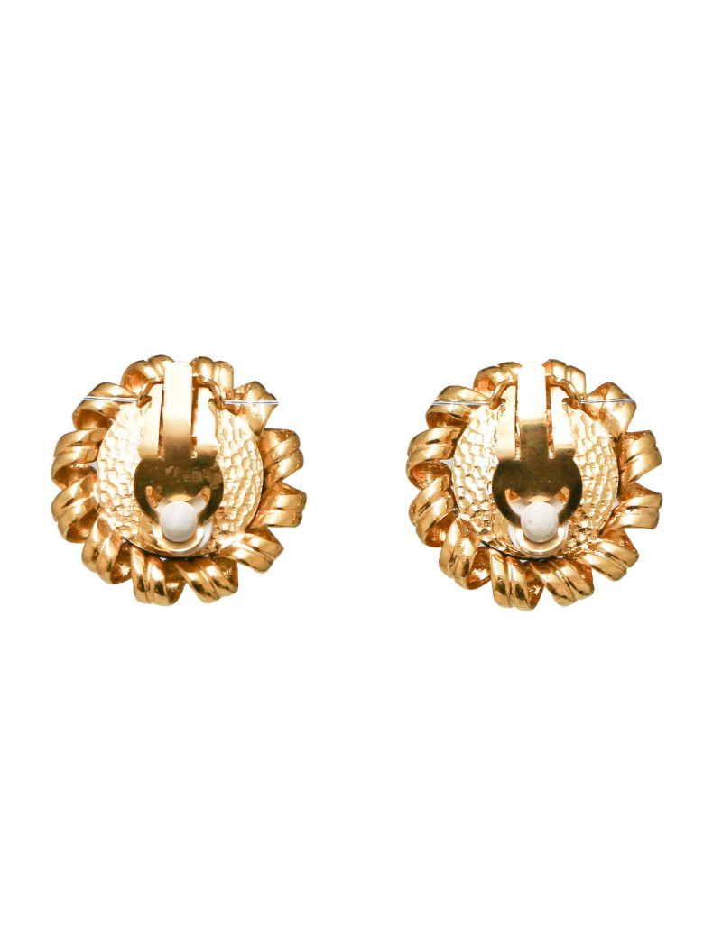 Clips vintage CHANEL pâte de verre