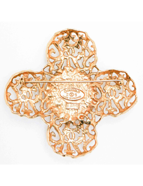 Broche vintage CHANEL pâte de verre