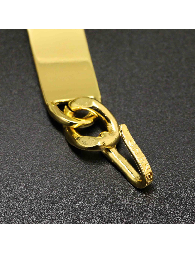 Ceinture CHANEL chaine entrelacée de cuir noir