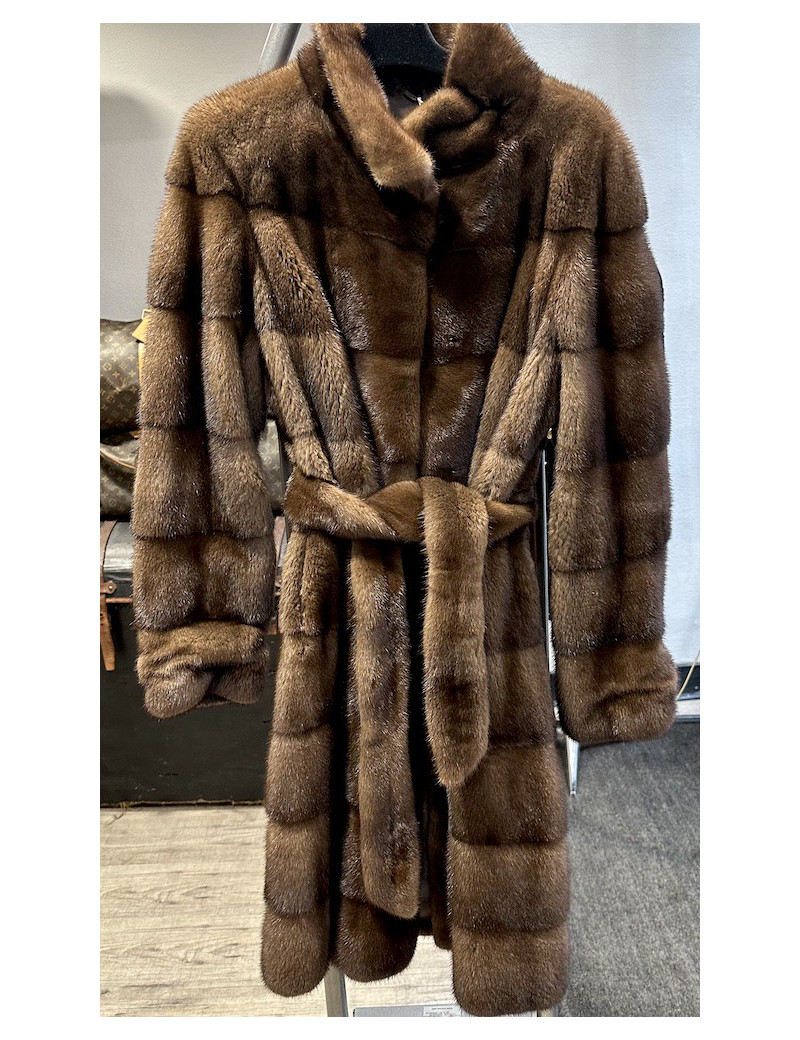 Manteau  t38 vison brun