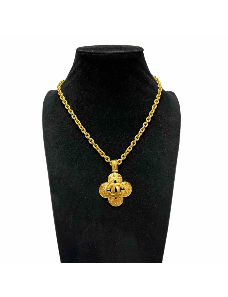 Collier CC CHANEL vintage doré