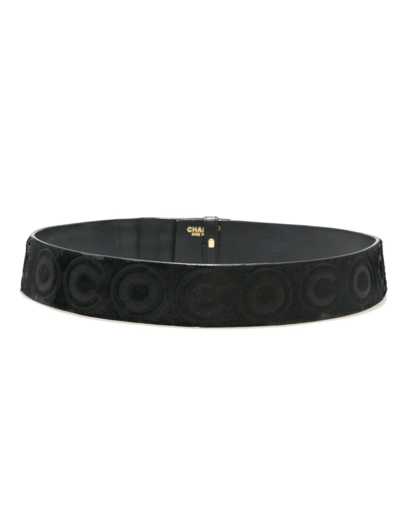 FAUSSE Ceinture COCO CHANEL T85 cuir effet poulain