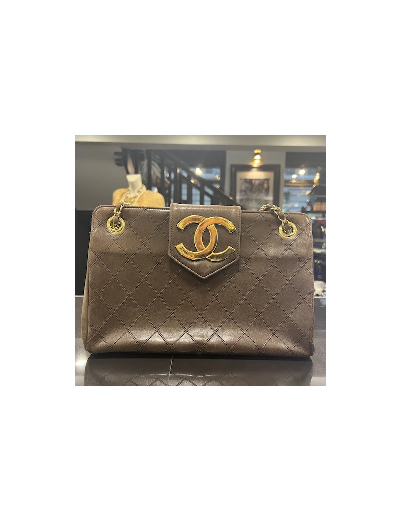 Sac CHANEL marron gros CC