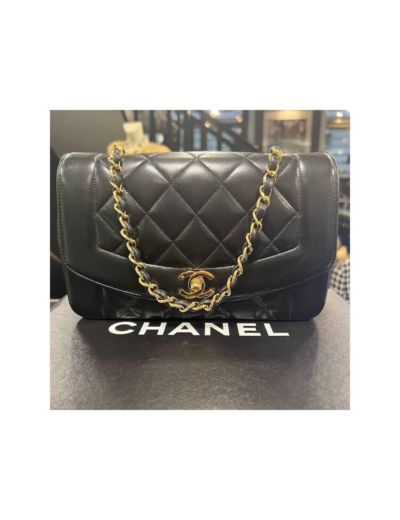 Sac CHANEL Diana cuir noir