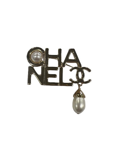 Broche CHANEL argent et strass