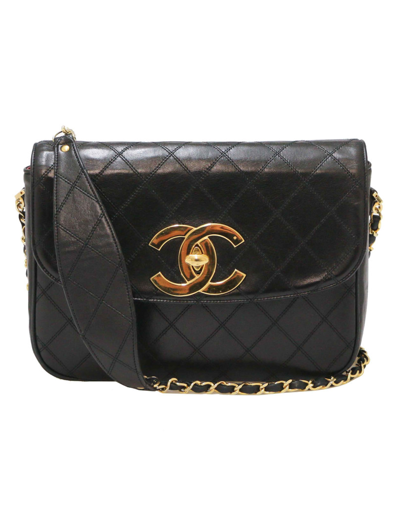 Sac CHANEL  CC cuir noir