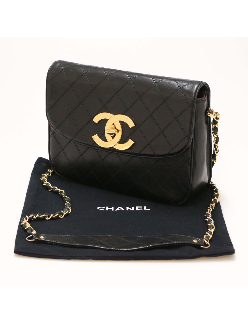 Sac CHANEL  CC cuir noir