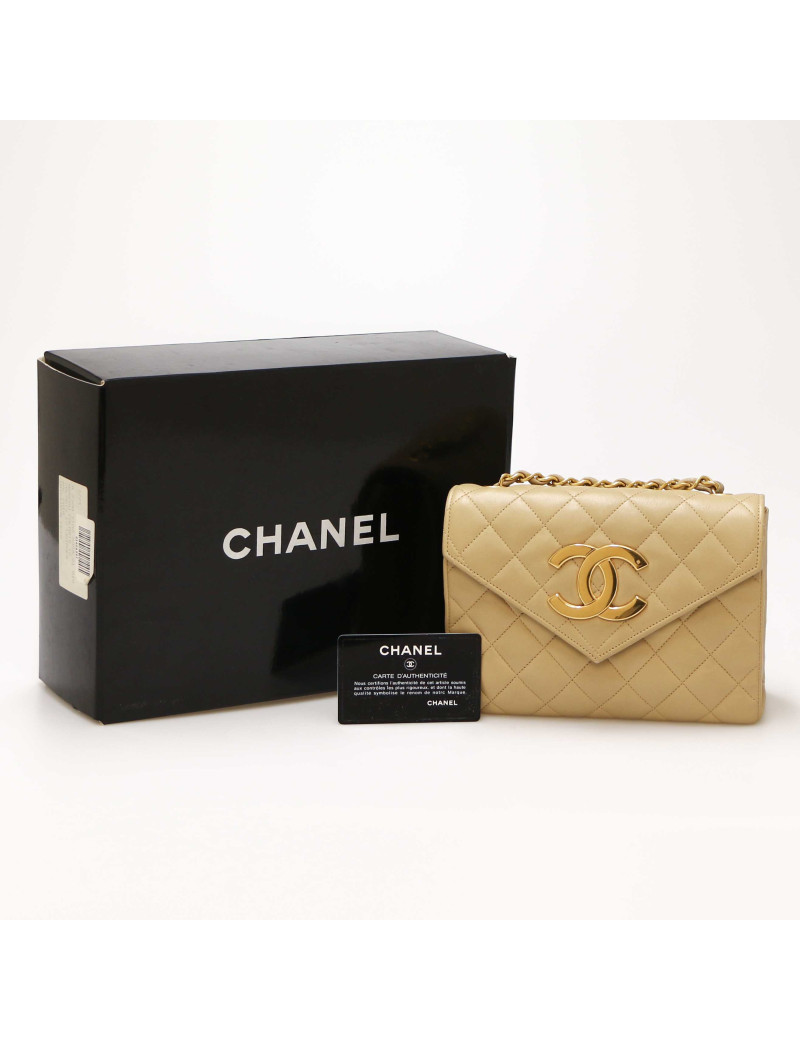 Sac CHANEL beige gros CC