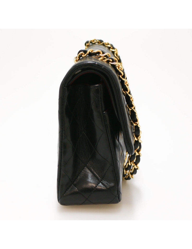 Sac CHANEL double rabat vintage noir