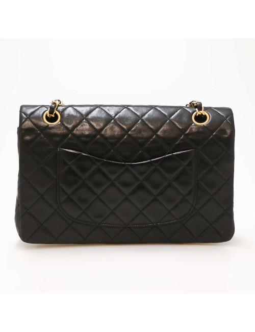 Sac CHANEL double rabat vintage noir