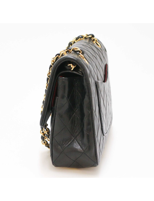 Sac CHANEL double rabat vintage noir