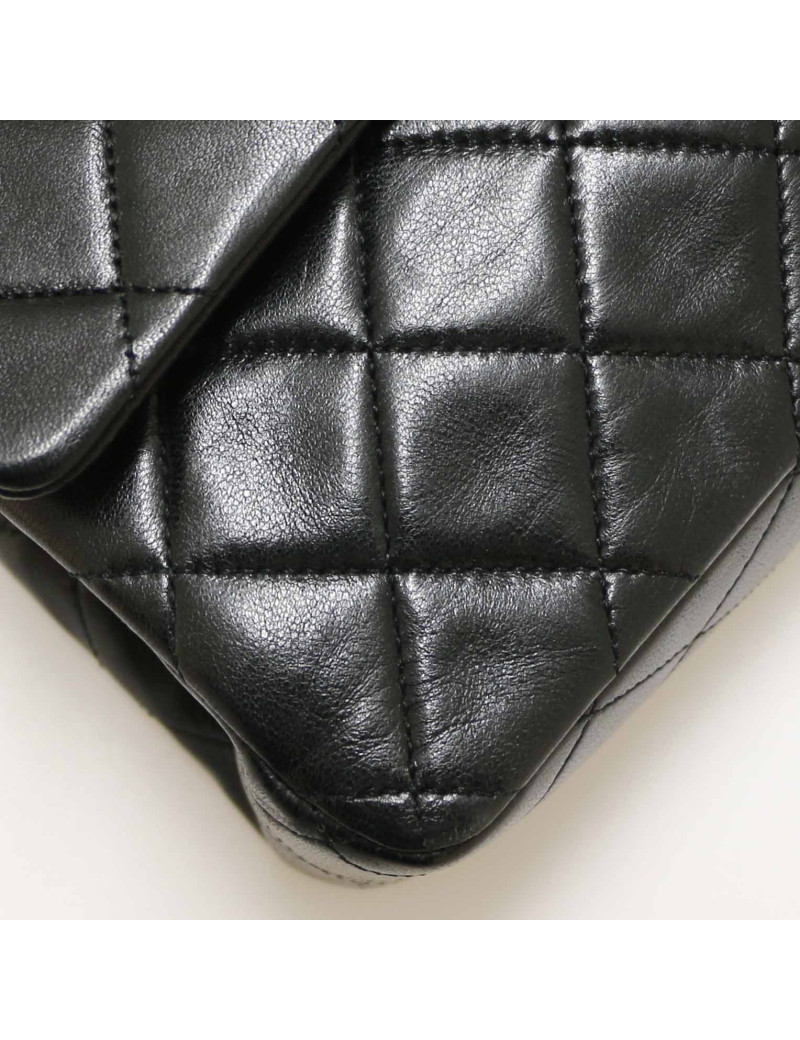 Sac CHANEL double rabat vintage noir