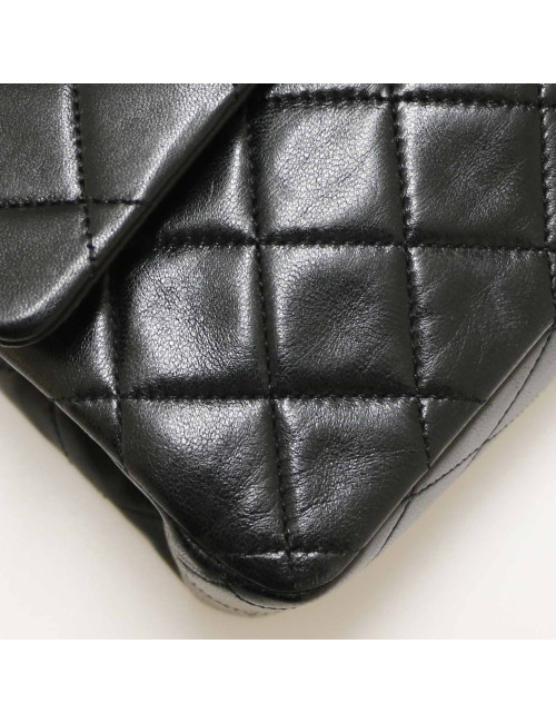 Sac CHANEL double rabat vintage noir