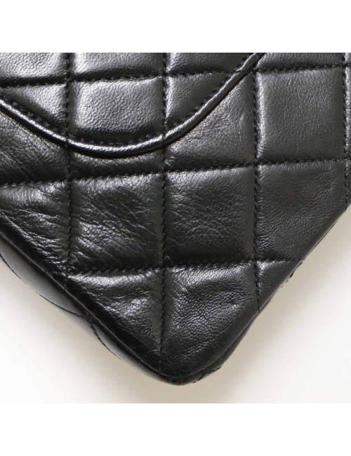 Sac CHANEL double rabat vintage noir