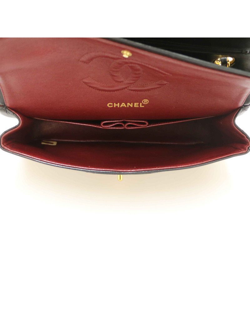 Sac CHANEL double rabat vintage noir