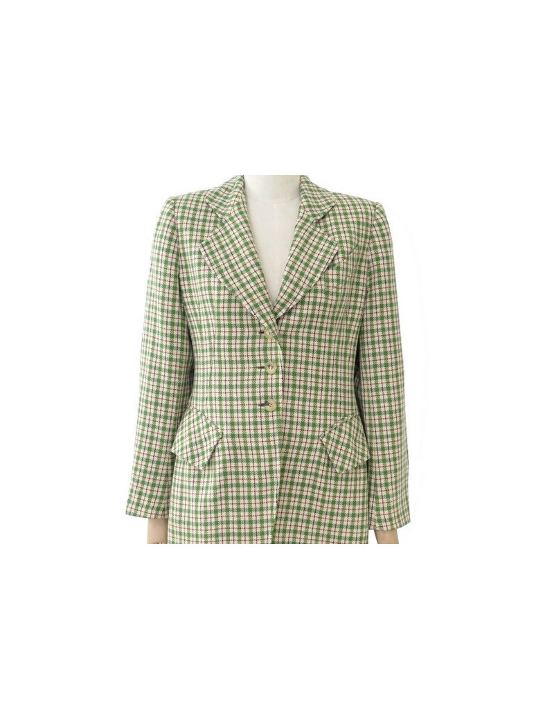 Veste longue T 42 HERMES à carreaux