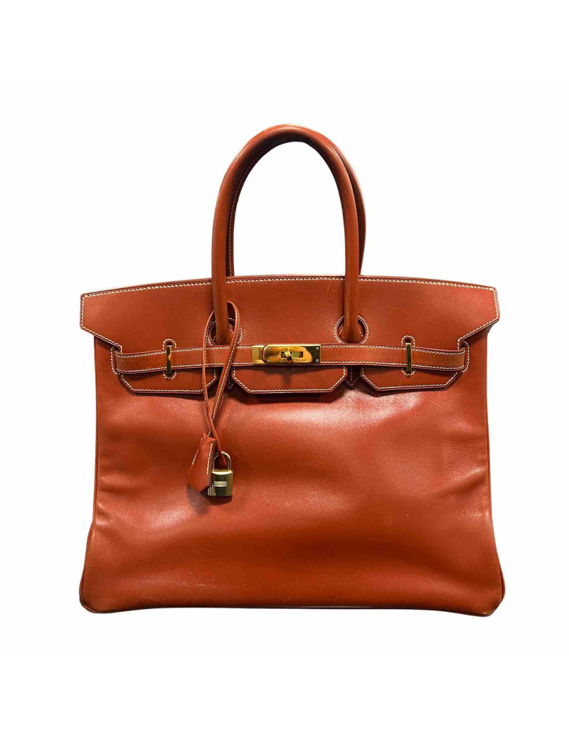 Birkin 35 HERMES cuir lisse brique
