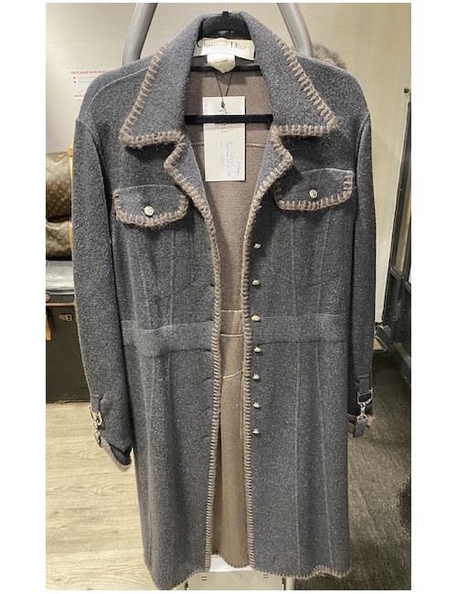 Manteau T38 CHRISTIAN DIOR Vintage gris